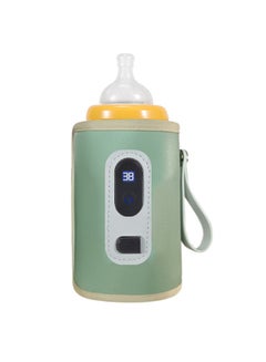 Buy Baby Bottle Warmer Wear Resistant Portable USB Plug Milk Bottle heater Insulation Bag（Green） in UAE