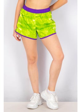 Buy Women Sportswear Fit Tie Dye Training Shorts, Neon and Purple in Saudi Arabia