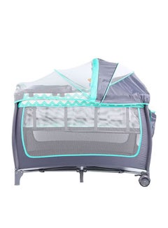 Buy 3-In-1 Folding Bed With Mosquito Portable Baby Travel Cot Suitable For Newborn And Toddler Green in Saudi Arabia