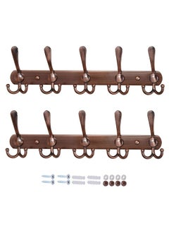 Buy 2 Piece Wall Hanger With 5 Hooks Stainless Steel Coat Wall Mount Hook Hanger in Saudi Arabia