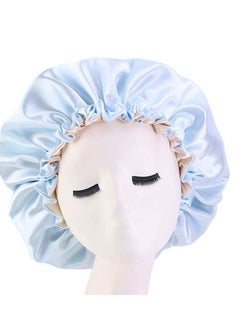 Buy Women's Adjustable Reversible Satin Bonnet Soft Double Sided Sleep Cap in UAE