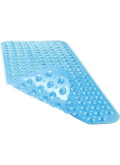 اشتري Bath Tub Shower Mat 40 x 16 Inch Non-Slip and Extra Large, Bathtub Mat with Suction Cups, Machine Washable Bathroom Mats with Drain Holes, Clear Blue في السعودية