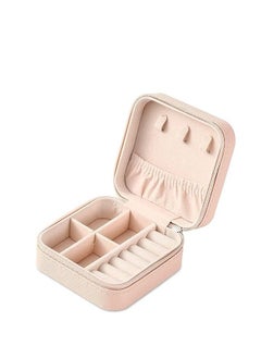 اشتري ORiTi Portable Travel Mini Jewelry Box Leather Jewellery Ring Organizer Case Storage Gift Box Girls Women (PINK) في الامارات