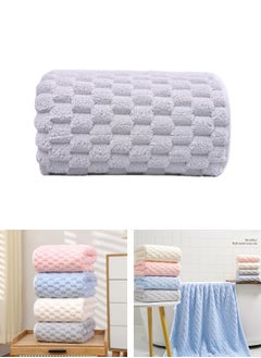 Buy 1pc Soft Microfiber Bath Towels Modern Design - Super Absorbent Quick Dry Waffle Weave - Grey in Egypt