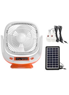 Buy Portable Mini 8 Inch Solar Charging Fan, LED Emergency Light with Solar Panel For Home And Outside Used in Saudi Arabia