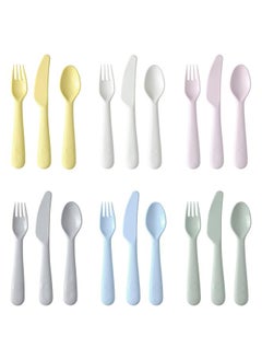 Buy 18 Piece Cutlery Set Mixed Colours in Saudi Arabia