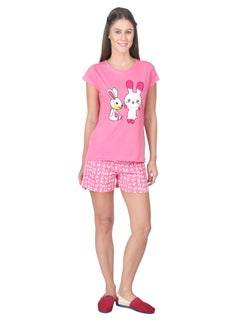 Buy Bunny Sleepwear Set For Women, Pink in UAE