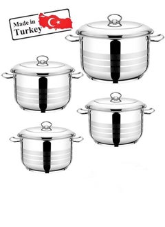 Buy Turkish 18/10 Stainless Steel Cookware Set, 8 Pieces in Saudi Arabia