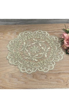 Buy Lace Round Embroidery Placemat in UAE