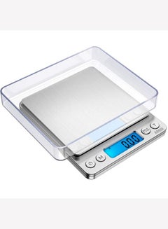 اشتري Digital Kitchen Scale,Mini Pocket Jewelry Scale, Cooking Food Scale, Back-Lit LCD Display, 2 Trays, 6 Units, Auto Off, Stainless Steel, Batteries Included في السعودية