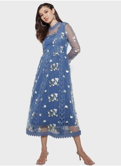 Buy Embroidered Lace Detailed Dress in Saudi Arabia