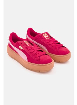 Buy Women Platform Trace Sports Shoes, Red/Pink in Saudi Arabia