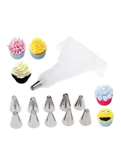 اشتري Cake Decorating Tools Kit, Icing Piping Cream Reusable Pastry Silicone Pastry Bag With Nozzles For Cake Decoration-12 pcs في الامارات