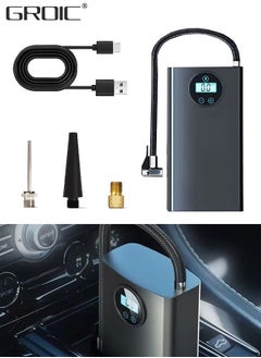 اشتري USB Cordless Tire Inflator Portable Air Compressor, 150PSI Powerful Tire Inflator Cordless, Digital Tire Pressure Gauge, Powerful Air Tire Pump For Car Tires, Motorcycles, Bikes, Balls في السعودية