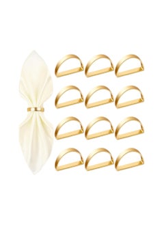 Buy Gold Napkin Rings Set of 12, Half Round Silver Metal Clips, Napkin Rings for Table Decoration, Wedding, Banquet, Party in Saudi Arabia