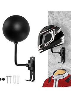 Buy Helmet Holder Wall Mount, Motorcycle Helmet Rack, Helmet Display Stand Wall, 180° Rotation with 2 Hooks in Saudi Arabia