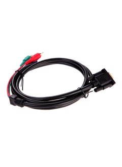 Buy VGA To TV 3 RCA Component AV Adapter Cable For PC Laptop Black in Saudi Arabia