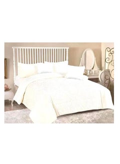 Buy New Season Special Production comforters set velvet Satin Fabric Fiber Filled Duvet Bedspread 6pcs Set-White in UAE