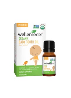 اشتري Organic Baby Tooth Oil | Happy Teething for Babies, Blend of Clove Oil, Spearmint Leaf & Olive Oil, No Benzocaine or Belladonna | 0.5 Fl Oz, 4 Months + في الامارات