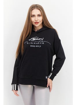 Buy Women Sportswear Fit Long Sleeve Training Hoodie, Black/White in Saudi Arabia