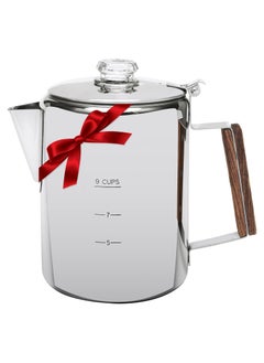 Buy Camping Coffee Pot,Stovetop Coffee Maker Percolator Campfire Coffee Pot Stainless Steel Coffee Pot Camping Outdoors Home 9 Cup No Aluminum & Plastic Fast Brew in Saudi Arabia