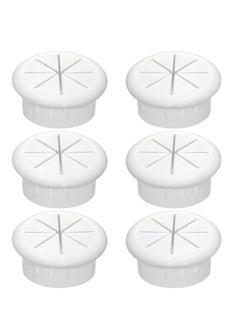 اشتري Desk Grommet 6 Pcs Flexible Cable Hole Covers with Saw Ideal Solution for Office and Home Table White 2Inch 50mm في الامارات