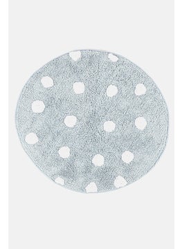 Buy Tufted Cotton Bath Mat 66 D cm, Blue and White in UAE