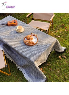 Buy Tablecloth, Terylene Cotton With Tassel End Table Dustproof Cover, Picnic Blanket, Black in Saudi Arabia