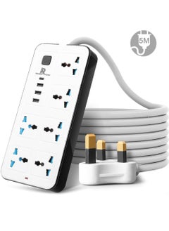 Buy 5 meters Universal Extension Cord with 6 Power Socket and 3 USB + 1 PD Slots 6 Way Power Strip with USB type C PD Charging slot Extension Lead 5 meter(6S+3U+1PD 5M) in Saudi Arabia