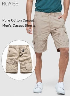 Buy Men'S Cotton Cargo Short Multi-Pocket Clothing Bike Shorts Sports Shorts With Button Zip Closure And Large Pockets in Saudi Arabia