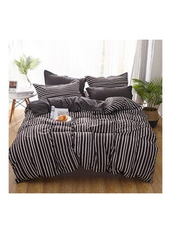 Buy Duvet Cover Bedding Set 4-Piece Simple Printed Bed Linen Set Pillowcase Bed Sheet Duvet Cover with Zip Closure in UAE