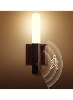 اشتري Motion Sensor Light Indoor, Stick on Motion Wall Light Wooden Wall Sconce Wooden LED Wall Sconce Indoor Rechargeable Wooden Wall Light for Hallway, Stair, Closet, Shelf, Bathroom, Kitchen في الامارات