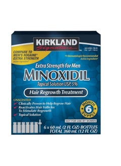 Buy Minoxidil 5% Extra Strength Hair Regrowth Treatment 60ml*6 in Saudi Arabia