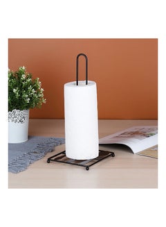 Buy Atticus Paper Towel Holder Matte Metal Iron Modern Houseware Roll Tissue Stand L 16x14.1 X H 30.8cm Black in UAE