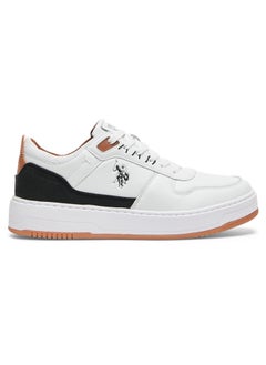 Buy Men's White Low-Top Sneakers - Modern Design with Black and Tan Accents, Durable and Stylish Casual Footwear in UAE