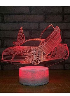 Buy Multicolor Creative car 3D Night Light LED Home Decoration Light 7/16 Color Conversion USB Touch Remote Control Gift Souvenir for Children s Holiday Birthday Friends in UAE