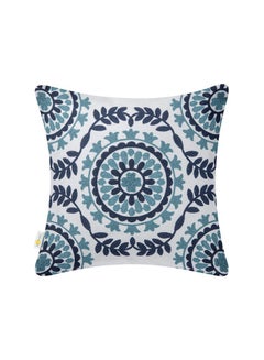 Buy Decorative Embroidered Cushion Cover blue/white 45x45Cm(Without Filler) in Saudi Arabia