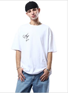 Buy Crew Neck Slip On White Casual Tee in Egypt