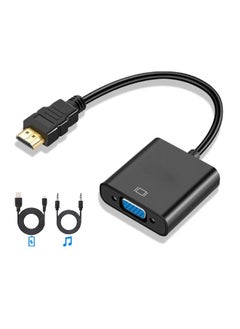 Buy HDMI to VGA Converter 1080P Male to Female, with 3.5mm Audio Jack and Micro USB Android Power Suppl in Saudi Arabia