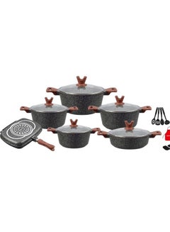 Buy 19 Pieces Granite Coated Cookware Set in UAE
