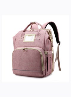 اشتري Baby folding bed mummy bag multifunctional backpack bed diaper bag out mother and baby bag في الامارات