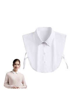 اشتري Lady's Fake Collar Half Shirt Blouse Detachable False Collar Joker Shirt Decorative Collar Dickey Collar Cuff Cotton Choker Tie False Lapel Point– White في السعودية