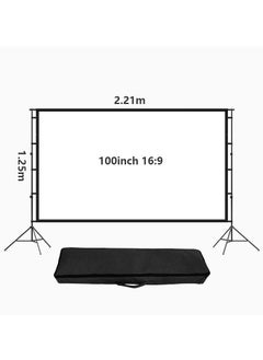 Buy 100 inch 16:9 Portable Projector Screen with 2M High Tripod Stands for Outdoor or Indoor in Saudi Arabia