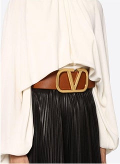 Buy Women's Belt Leather Ladies Luxury Belt Fashion Belt Color: Brown Size: Length 75cm) in UAE