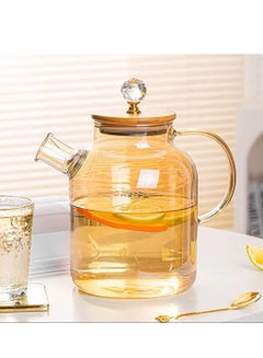 Buy Glass Teapot Water Kettle 1.5L for Ice/hot Tea Coffee Juice Maker Luxury Design in UAE