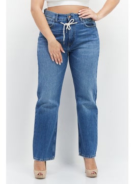 اشتري Women Straight Fit Solid Stretchable Denim Jeans, Blue في الامارات