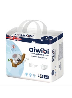 Buy Aiwibi Premium Diapers Size L 9-12KG 26 Pieces in Saudi Arabia