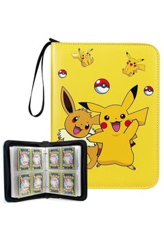 اشتري 4-Pocket Binder Compatible with Pokemon Card, 400 Pockets Portable Trading Cards Holder Collector Album 50 Removable Sheets for Boys Girls في الامارات