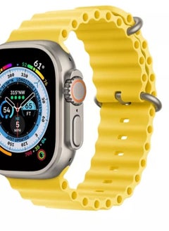 Buy New shape rubber band for apple watch yellow color size  ultra 49mm in Saudi Arabia