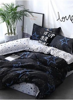 اشتري Variance Sizes Star Pattern Duvet Cover Set Blue  Print Bedding Set Reversible style. في الامارات